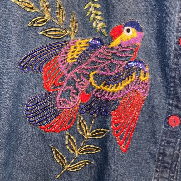 Vintage Carrie Allen Parrot Jean Capris Outfit Size M - Picture 3 of 7